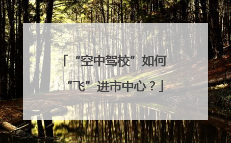 “空中驾校”如何“飞”进市中心？