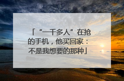 “一千多人”在抢的手机，他买回家：不是我想要的那种