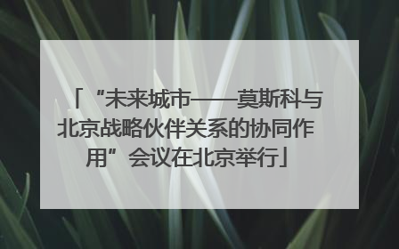 “未来城市——莫斯科与北京战略伙伴关系的协同作用”会议在北京举行
