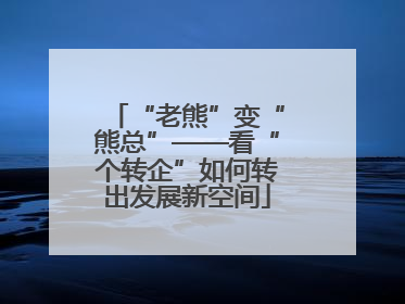“老熊”变“熊总”——看“个转企”如何转出发展新空间