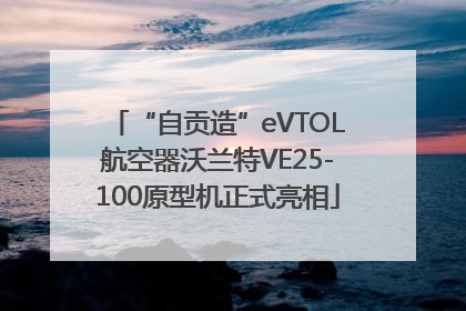 “自贡造”eVTOL航空器沃兰特VE25-100原型机正式亮相