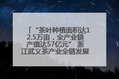 “茶叶种植面积达12.5万亩，全产业链产值达57亿元” 浙江武义茶产业全链发展“加速度”