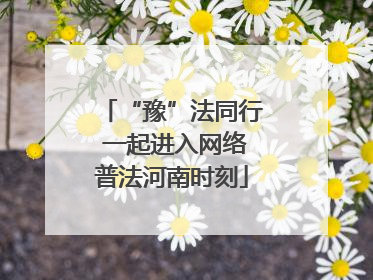 “豫”法同行 一起进入网络普法河南时刻