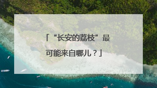 “长安的荔枝”最可能来自哪儿？