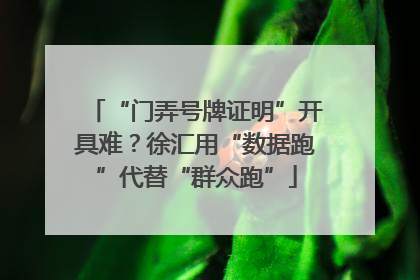 “门弄号牌证明”开具难？徐汇用“数据跑”代替“群众跑”