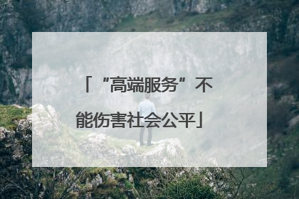 “高端服务”不能伤害社会公平