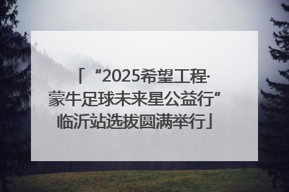 “2025希望工程·蒙牛足球未来星公益行”临沂站选拔圆满举行