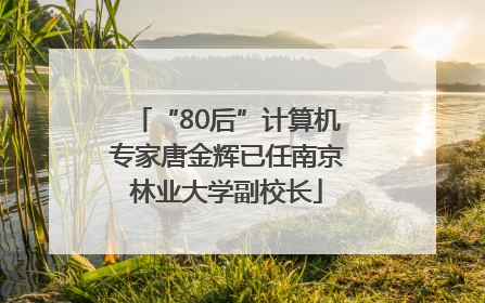 “80后”计算机专家唐金辉已任南京林业大学副校长