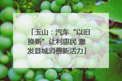 玉山：汽车“以旧换新”让利惠民 激发县域消费新活力