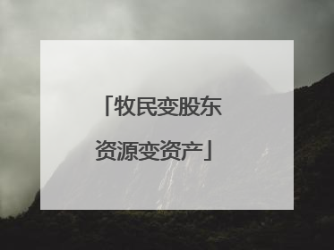 牧民变股东 资源变资产
