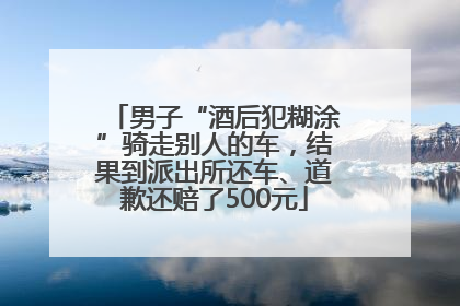 男子“酒后犯糊涂”骑走别人的车，结果到派出所还车、道歉还赔了500元