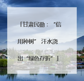 甘肃民勤：“信用种树” 汗水浇出“绿色存折”