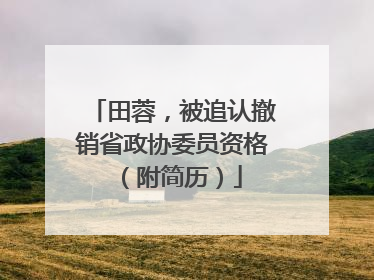 田蓉，被追认撤销省政协委员资格（附简历）