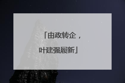 由政转企，叶建强履新