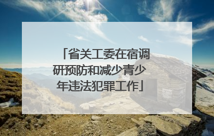 省关工委在宿调研预防和减少青少年违法犯罪工作