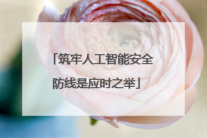 筑牢人工智能安全防线是应时之举