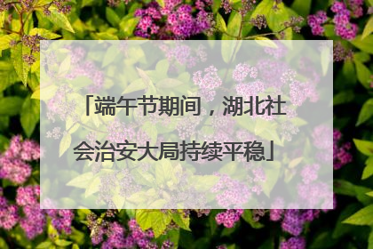 端午节期间，湖北社会治安大局持续平稳