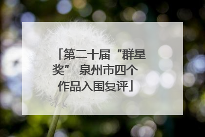 第二十届“群星奖” 泉州市四个作品入围复评