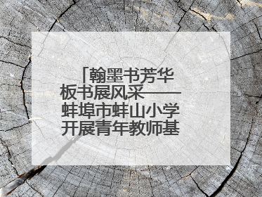 翰墨书芳华 板书展风采——蚌埠市蚌山小学开展青年教师基本功考核活动