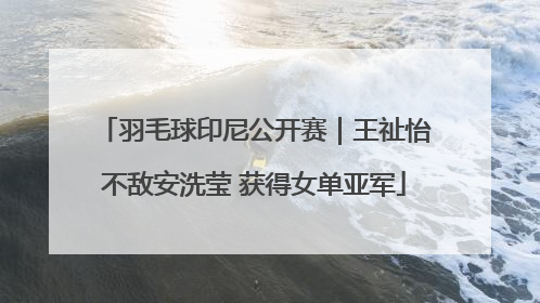 羽毛球印尼公开赛｜王祉怡不敌安洗莹 获得女单亚军