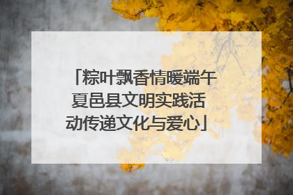 粽叶飘香情暖端午 夏邑县文明实践活动传递文化与爱心