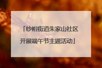 纱帽街道朱家山社区开展端午节主题活动