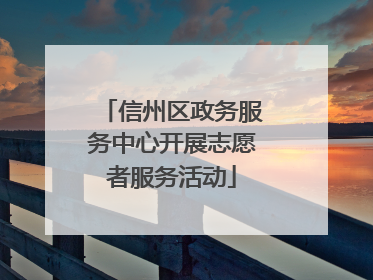 信州区政务服务中心开展志愿者服务活动