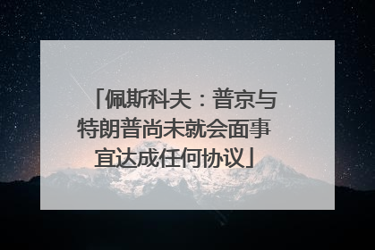 佩斯科夫：普京与特朗普尚未就会面事宜达成任何协议