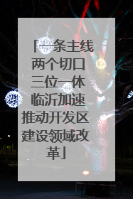 一条主线 两个切口 三位一体 临沂加速推动开发区建设领域改革
