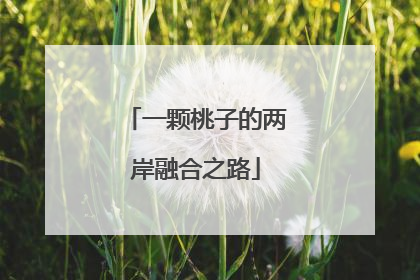一颗桃子的两岸融合之路