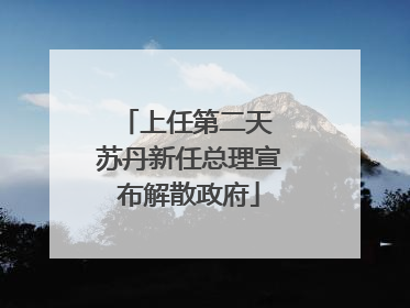 上任第二天 苏丹新任总理宣布解散政府