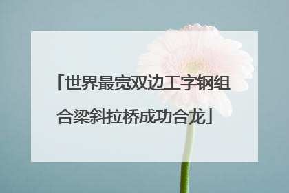 世界最宽双边工字钢组合梁斜拉桥成功合龙