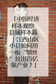 中国经济样本观察·县域样本篇｜江西山区小县如何用一根“细丝”拉出百亿级产业？