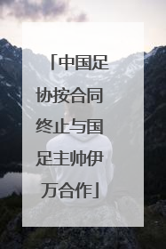中国足协按合同终止与国足主帅伊万合作