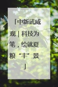 中新武威观｜科技为笔，绘就夏粮“丰”景