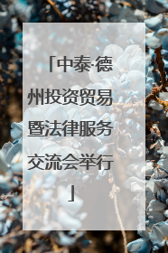 中泰·德州投资贸易暨法律服务交流会举行