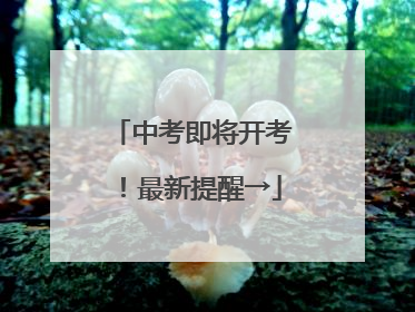 中考即将开考！最新提醒→