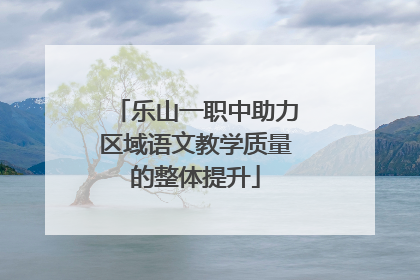 乐山一职中助力区域语文教学质量的整体提升