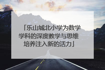 乐山城北小学为数学学科的深度教学与思维培养注入新的活力