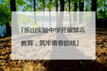 乐山实验中学开展禁毒教育，筑牢青春防线