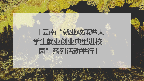 云南“就业政策暨大学生就业创业典型进校园”系列活动举行