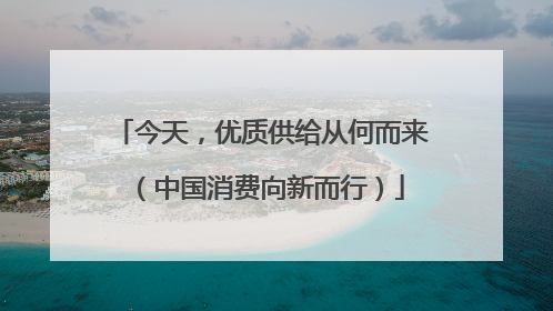 今天，优质供给从何而来（中国消费向新而行）