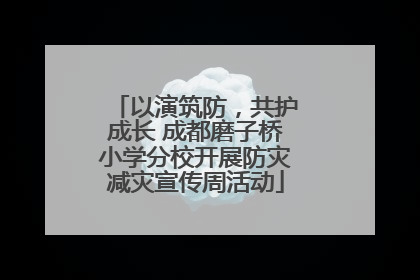 以演筑防，共护成长 成都磨子桥小学分校开展防灾减灾宣传周活动