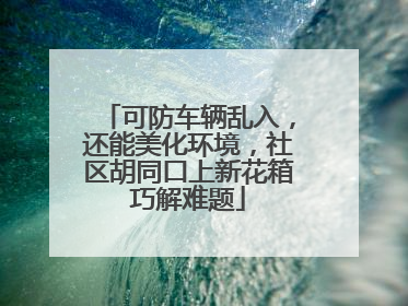 可防车辆乱入，还能美化环境，社区胡同口上新花箱巧解难题