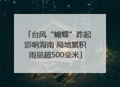 台风“蝴蝶”昨起影响海南 局地累积雨量超500毫米