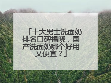 十大男士洗面奶排名口碑揭晓，国产洗面奶哪个好用又便宜？