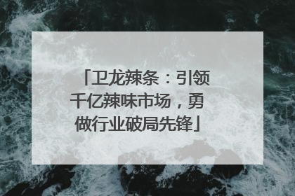 卫龙辣条：引领千亿辣味市场，勇做行业破局先锋