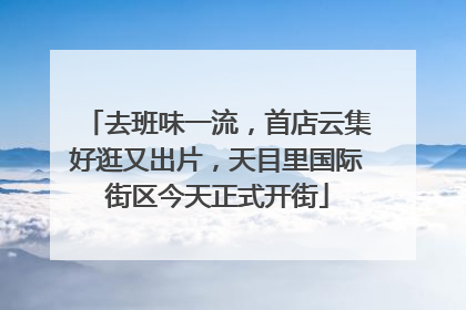 去班味一流，首店云集好逛又出片，天目里国际街区今天正式开街