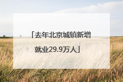 去年北京城镇新增就业29.9万人