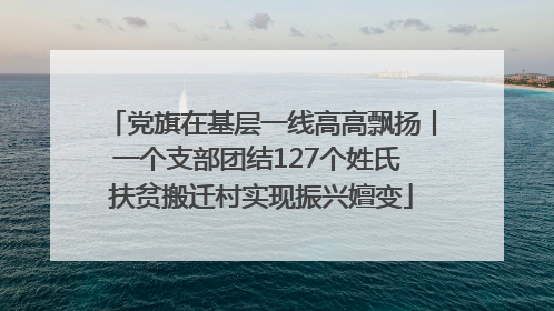 党旗在基层一线高高飘扬丨一个支部团结127个姓氏 扶贫搬迁村实现振兴嬗变